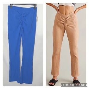 FREE PEOPLE MOVEMENT BULLSEYE RIBBED FLARE PANTS SZ M